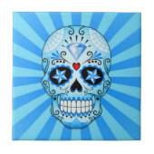 Blauwe diamantkop tegeltje (Voorkant)