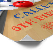 Blauwe diamantreep, stripe strike marmering poster (Hoek)