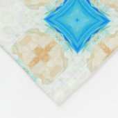 Blauwe diamantturquoise crème geometrische kunst fleece deken (Hoek)