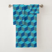 Blauwe Diamantvormen Design - Handdoekset Bad Handdoek (Insitu)