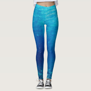 Blauwe diepe oceaan achtergrond leggings