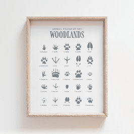 Blauwe Dieren Sporen Bos Nursery Decor Poster
