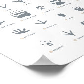 Blauwe dierensporen bosrijke kinderkamer decor poster (Hoek)