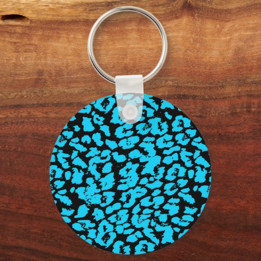 Blauwe dierenvlekken Abstract Sleutelhanger (Voorkant)