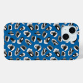 Blauwe dierlijke afdrukken Case-Mate iPhone case (Achterkant (horizontaal))