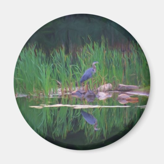 Blauwe Dierlijke het Schilderen van de Bezinningen Magneet (Voorkant)