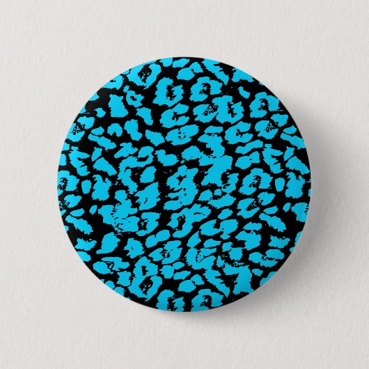 Blauwe Diervlekken Abstract Ronde Button 5,7 Cm (Voorkant)