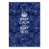 Blauwe digitale camo BEHOUD CALM EN geef Tekst uit Kaart (Voorkant)