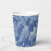 Blauwe Digitale Camouflage Document Koppen Papieren Bekers (Rechts)