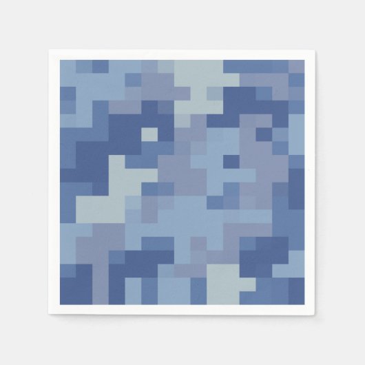 Blauwe digitale camouflage papieren servetten (Voorkant)