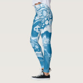 Blauwe digitale flexibele tekenkleuren voor het ve leggings (Links)