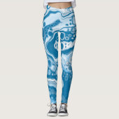 Blauwe digitale flexibele tekenkleuren voor het ve leggings (Voorkant)