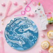 Blauwe digitale flexibele tekenkleuren voor het ve papieren bordje (Feest)