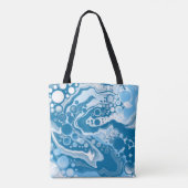 Blauwe digitale flexibele tekenkleuren voor het ve tote bag (Achterkant)