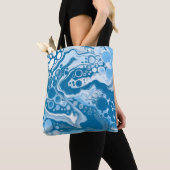 Blauwe digitale flexibele tekenkleuren voor het ve tote bag (Dichtbij)