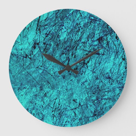 Blauwe digitale kunst met veel gemengde/labyrint l grote klok (Voorkant)