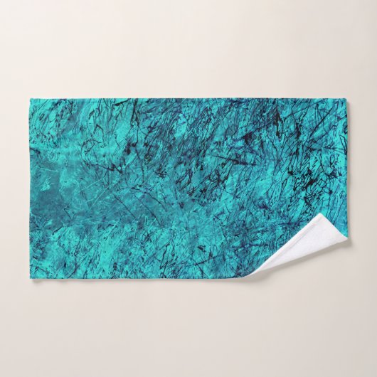 Blauwe digitale kunst met veel gemengde/labyrint l handdoek (Handdoek)