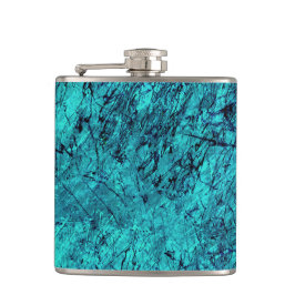 Blauwe digitale kunst met veel gemengde/labyrint l heupfles