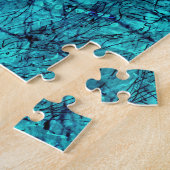 Blauwe digitale kunst met veel gemengde/labyrint l legpuzzel (Zijkant)