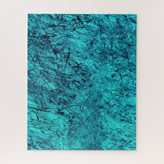 Blauwe digitale kunst met veel gemengde/labyrint l legpuzzel (Verticaal)