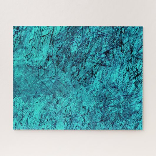 Blauwe digitale kunst met veel gemengde/labyrint l legpuzzel (Horizontaal)