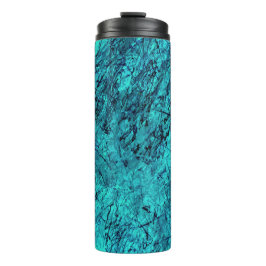 Blauwe digitale kunst met veel gemengde/labyrint l thermosbeker