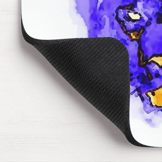 Blauwe Digitale Pop Kunst Jaguar Muismat (Hoek)