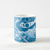 Blauwe digitale pour-schilderende, vloeibare teken koffiemok (Center)