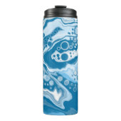 Blauwe digitale pour-schilderende, vloeibare teken thermosbeker (Voorkant)