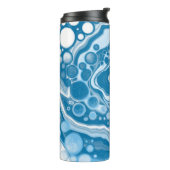 Blauwe digitale pour-schilderende, vloeibare teken thermosbeker (Gedraaid links)