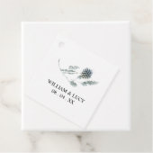 Blauwe dikke botanische florale bruiloft bedankt bedankjes labels (In situ)