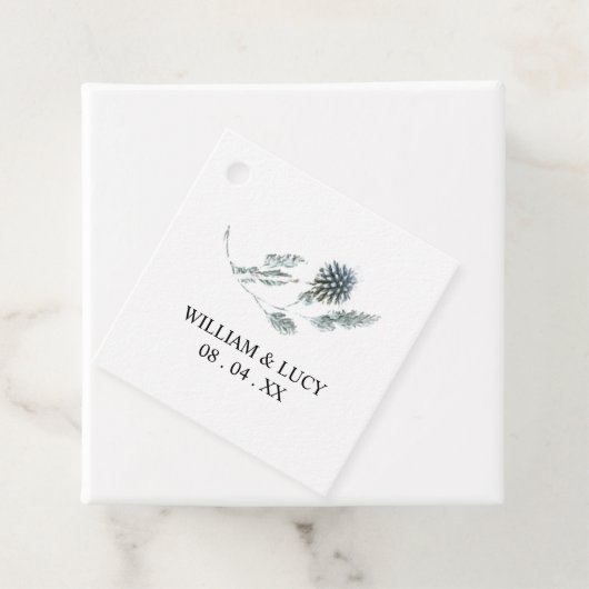 Blauwe dikke botanische florale bruiloft bedankt bedankjes labels (In situ)