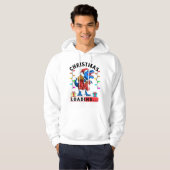 Blauwe Dinosaur T Rex Kerst Laden Hoodie (Voorkant volledig)