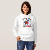 Blauwe Dinosaur T Rex Kerst Laden Hoodie (Voorkant volledig)