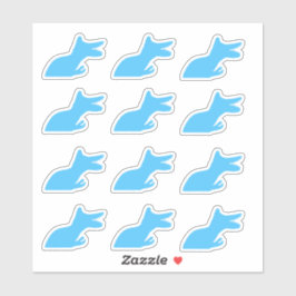 Blauwe Dinosaur Tyrannosaur op maat gesneden vinyl Sticker