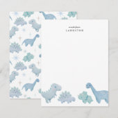 Blauwe Dinosauriërs Kinderen Notitiekaart Notitiekaartje (Voorkant / Achterkant)