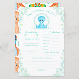 Blauwe Dinosaurus Baby Shower Voorspellingen en Ad