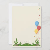 Blauwe dinosaurus Birthday Party Kaart (Achterkant)