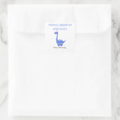 Blauwe Dinosaurus - boekplaat label (Tas)