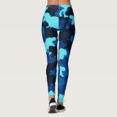 Blauwe dinosaurus Camouflage Pattern-Leggings Leggings (Achterkant)
