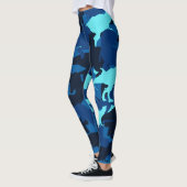 Blauwe dinosaurus Camouflage Pattern-Leggings Leggings (Links)
