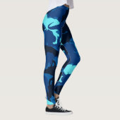 Blauwe dinosaurus Camouflage Pattern-Leggings Leggings (Rechts)