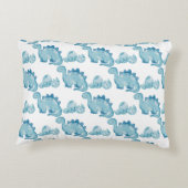 Blauwe dinosaurus gepersonaliseerde baby naam kuss accent kussen (Achterkant)