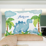 Blauwe dinosaurus, gepersonaliseerde baby naamkuss accent kussen<br><div class="desc">Blauwe dinosaurus,  gepersonaliseerde baby naam kussen,  een mooie cadeautjes voor een baby jongen</div>