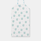 Blauwe dinosaurus. Jongen verjaardag dank je. Kind Cadeaulabel (Achterkant)