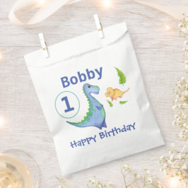 Blauwe Dinosaurus Jongen Verjaardag Party Naam & L Bedankzakje