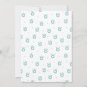 Blauwe dinosaurus. Kinder grappige dino. Baby-jari Kaart (Achterkant)