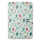 Blauwe Dinosaurus Monogram Kinderen Badkamer Badma Badmat (Voorkant Verticaal)