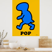 Blauwe Dinosaurus Pop Art Poster – Cartoon Prehist (Keuken)
