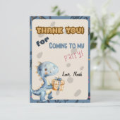 Blauwe Dinosaurus Rawer Dank u Kaarten (Staand voorkant)